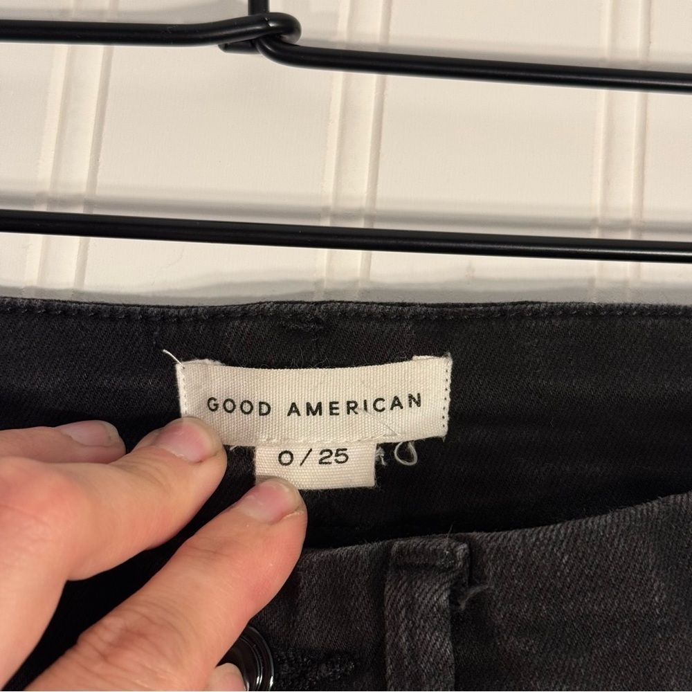 Good American Good Legs Skinny Raw Hem Denim Jeans Women’s Size 0/25 - Picture 8 of 15